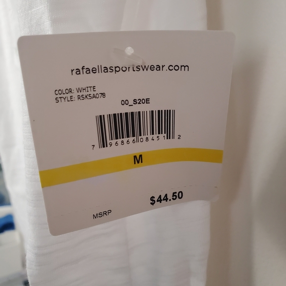 Rafaella White Sleeveless Eyelet Tank Top. NWT. MED. E0066 - Picture 4 of 9